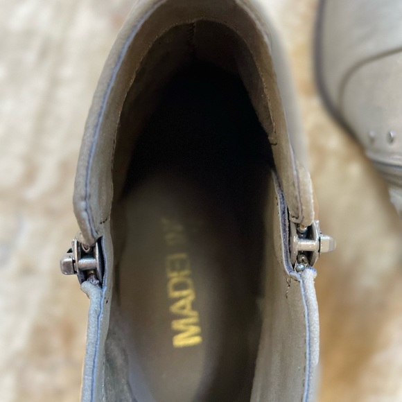 New Madeline Girl Cone Heel Moto Booties, Gray with studs size 6. - Picture 6 of 11